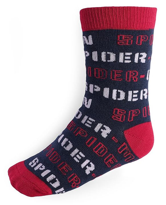 Pine Kids Marvel Non Terry Ankle Length Anti-Bacterial Scoks Spiderman Graphics Pack of 3 - Multicolor