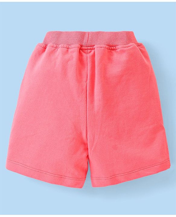 Babyhug Single Jersey Knit Half Sleeves T-Shirt &  Shorts Set with Striped  & Car Print - Blue & Red