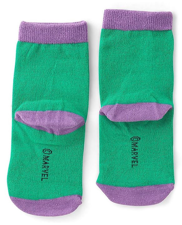Pine Kids Marvel Non Terry Ankle Length Anti-Bacterial Socks Avengers Graphics Pack of 3 - Multicolor