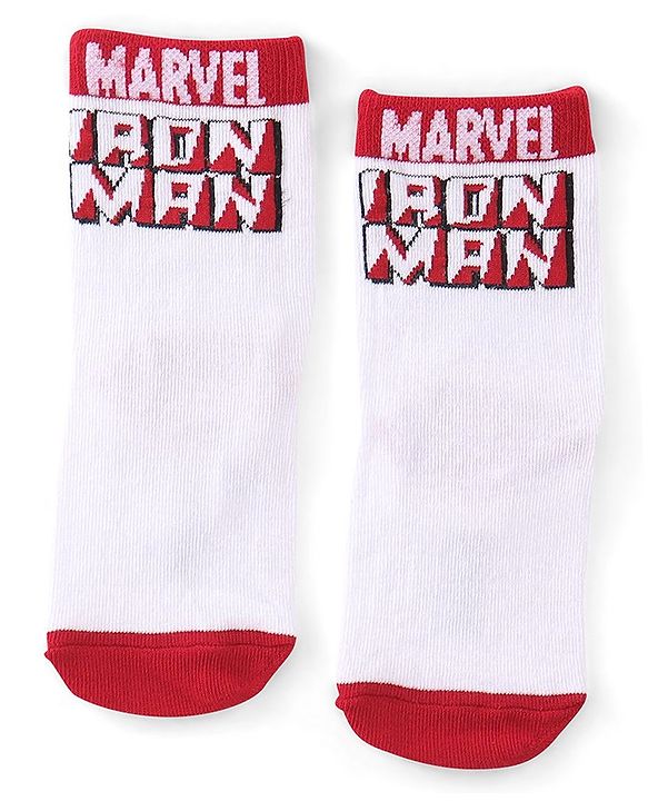 Pine Kids Marvel Non Terry Ankle Length Anti-Bacterial Socks Avengers Graphics Pack of 3 - Multicolor