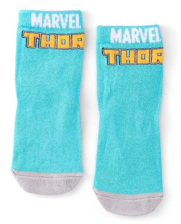 Pine Kids Marvel Non Terry Ankle Length Anti-Bacterial Socks Avengers Graphics Pack of 3 - Multicolor