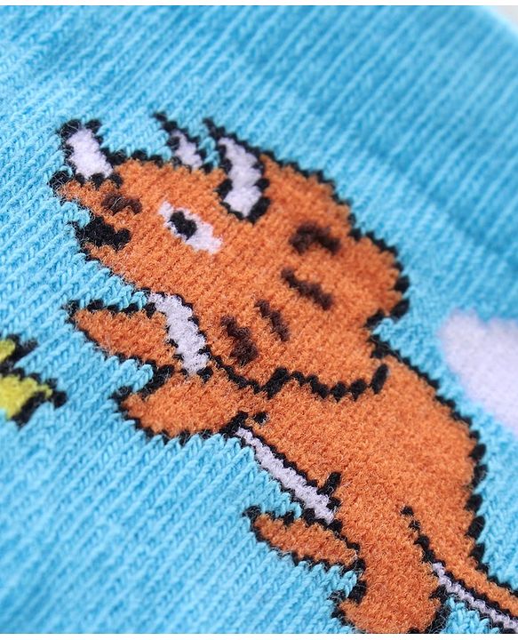 Cute Walk by Babyhug Anti Bacterial Ankle Length Socks Dino Design Pack Of 3 - Multicolour