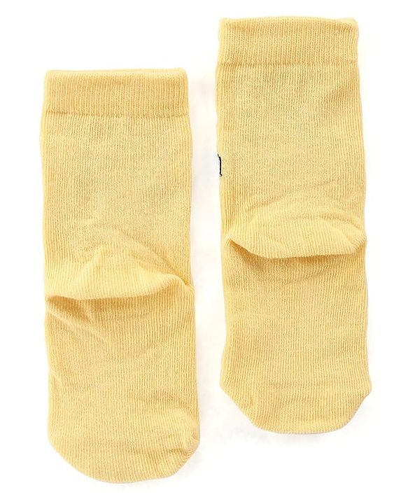 Cute Walk by Babyhug Anti Bacterial Ankle Length Socks Striped & Teddy Design Pack of 3 - Blue & Yellow
