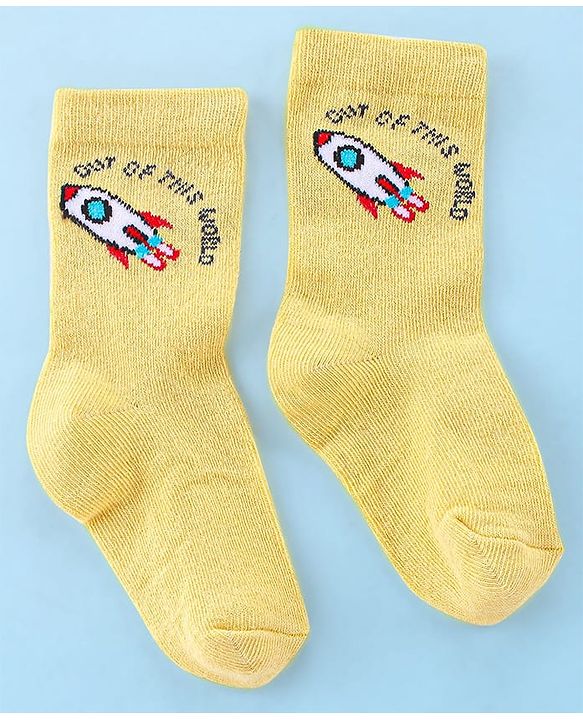Cute Walk by Babyhug Anti Bacterial Ankle Length Socks Rocket Design Pack Of 3 - Multicolour