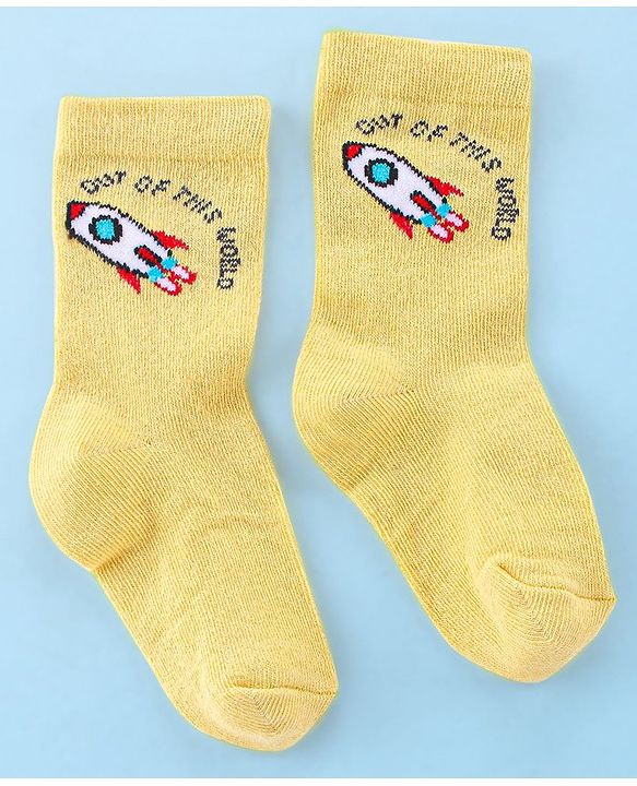 Cute Walk by Babyhug Anti Bacterial Ankle Length Socks Rocket Design Pack Of 3 - Multicolour