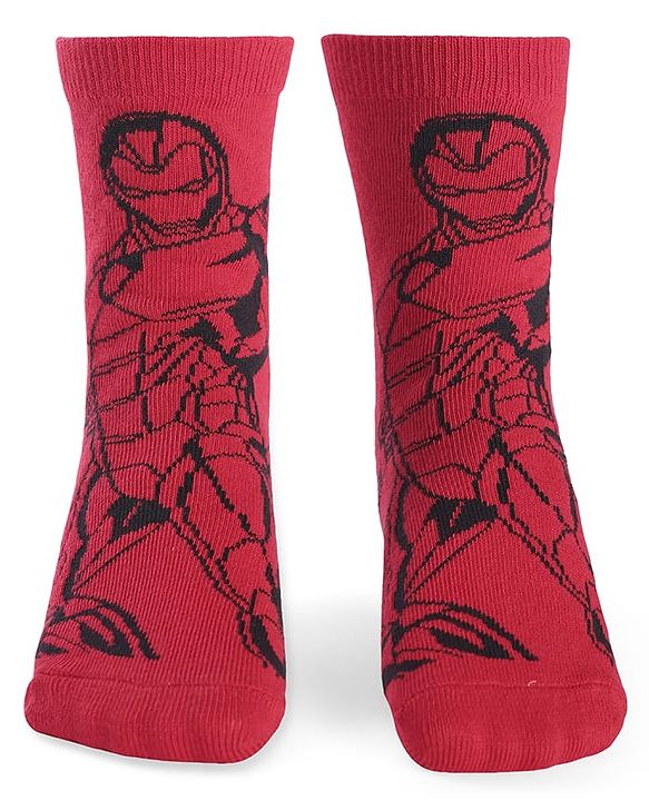 Pine Kids Marvel Knit Anti-Bacterial Ankle Length Socks Avengers Graphics Pack of 3 - Multicolour
