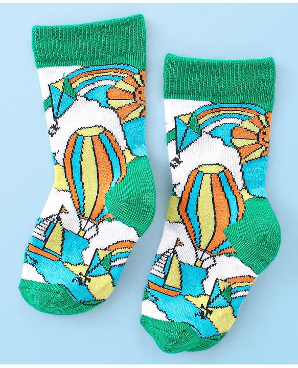 Cute Walk by Babyhug Anti Bacterial Ankle Length Socks Boat Design Pack Of 3 - Multicolour