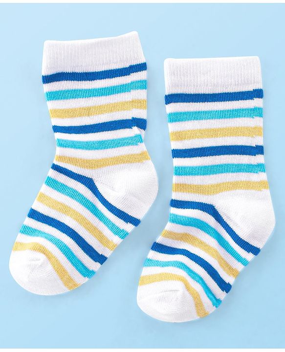 Cute Walk by Babyhug Anti Bacterial Ankle Length Socks Giraffe Design Pack Of 3 - Multicolour