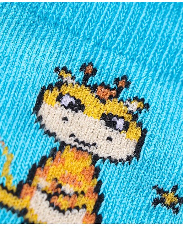 Cute Walk by Babyhug Anti Bacterial Ankle Length Socks Giraffe Design Pack Of 3 - Multicolour