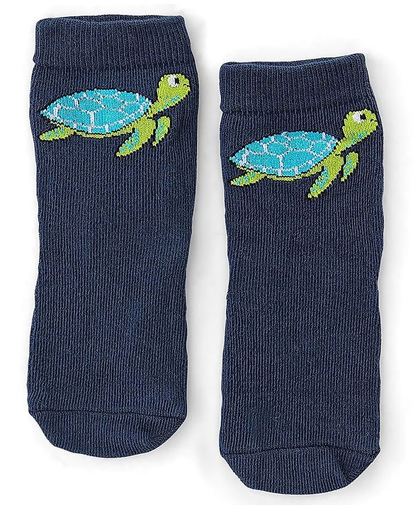 Cute Walk by Babyhug Anti Bacterial Ankle Length Socks Whale Design Pack Of 3 - Multicolour