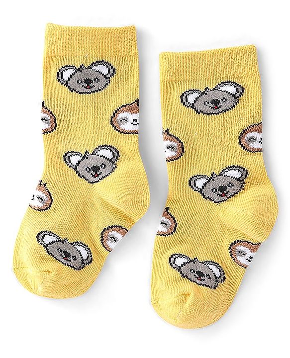 Cute Walk by Babyhug Anti Bacterial Ankle Length Socks Koala Design Pack Of 3 - Multicolour