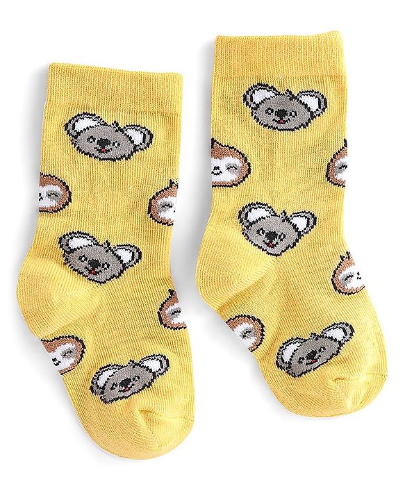 Cute Walk by Babyhug Anti Bacterial Ankle Length Socks Koala Design Pack Of 3 - Multicolour