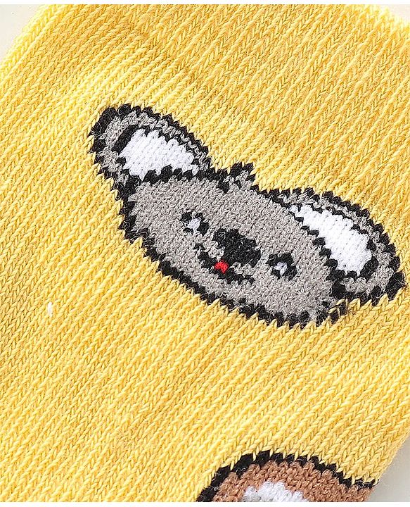Cute Walk by Babyhug Anti Bacterial Ankle Length Socks Koala Design Pack Of 3 - Multicolour