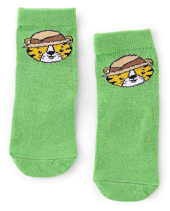 Cute Walk by Babyhug Anti Bacterial Ankle Length Socks Striped  Tiger  & Zebra Design Pack of 3 - Multicolour