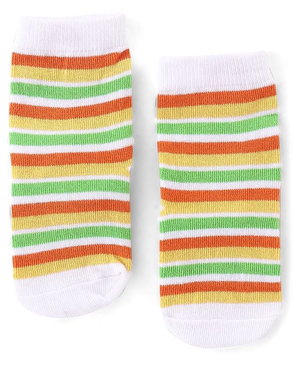 Cute Walk by Babyhug Anti Bacterial Ankle Length Socks Striped  Tiger  & Zebra Design Pack of 3 - Multicolour