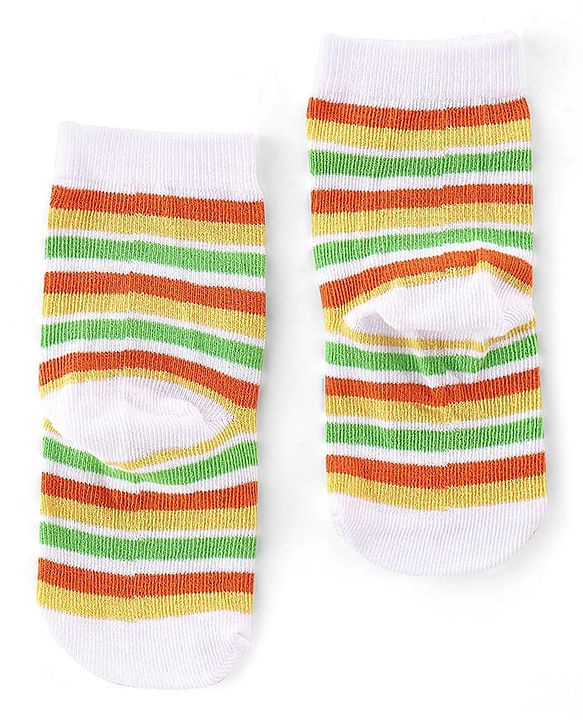 Cute Walk by Babyhug Anti Bacterial Ankle Length Socks Striped  Tiger  & Zebra Design Pack of 3 - Multicolour