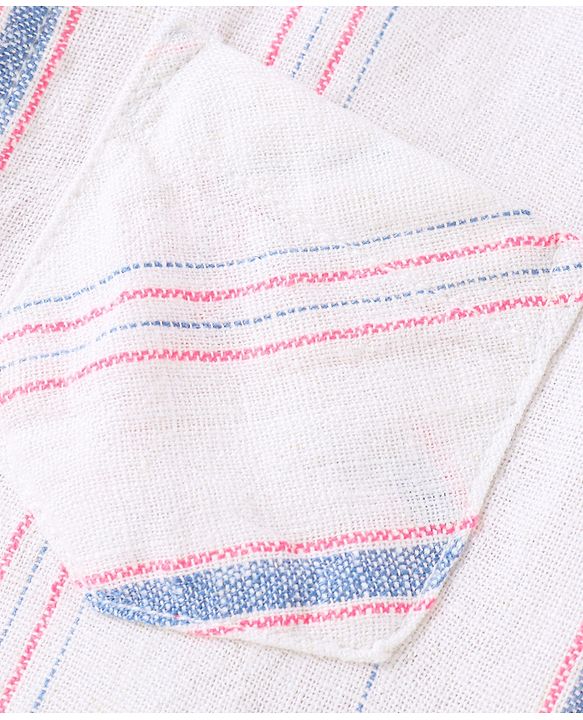 Babyhug Cotton Half Sleeves Striped Shirt - White