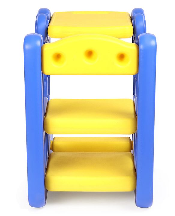 Babyhug Single Seater Dolphin Study Desk For Nursery with Under Seat Storage Easy Assembly - Blue & Yellow