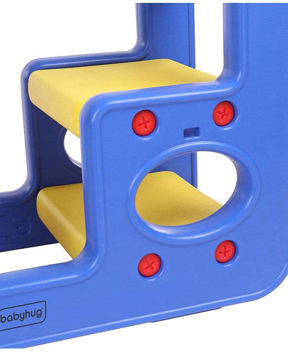 Babyhug Single Seater Dolphin Study Desk For Nursery with Under Seat Storage Easy Assembly - Blue & Yellow