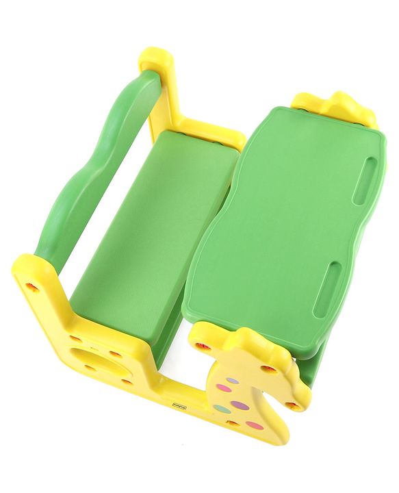 Babyhug Strong and Durable Double Seater Kids Activity Study Desk  - Yellow & Green