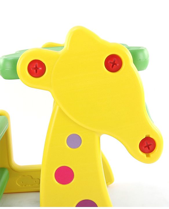 Babyhug Strong and Durable Double Seater Kids Activity Study Desk  - Yellow & Green