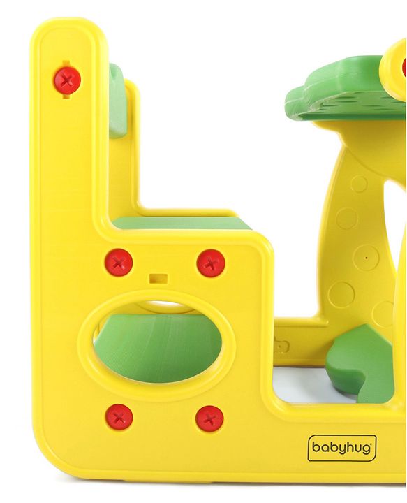Babyhug Strong and Durable Double Seater Kids Activity Study Desk  - Yellow & Green