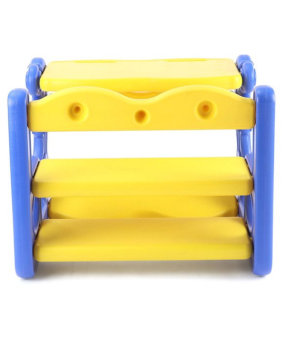 Babyhug Double Seater Dolphin Study Desk For Nursery with Under Seat Storage Easy Assembly - Blue & Yellow
