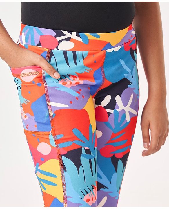 Pine Active Full Length Super Stretch Leggings Abstract Print - Multicolour