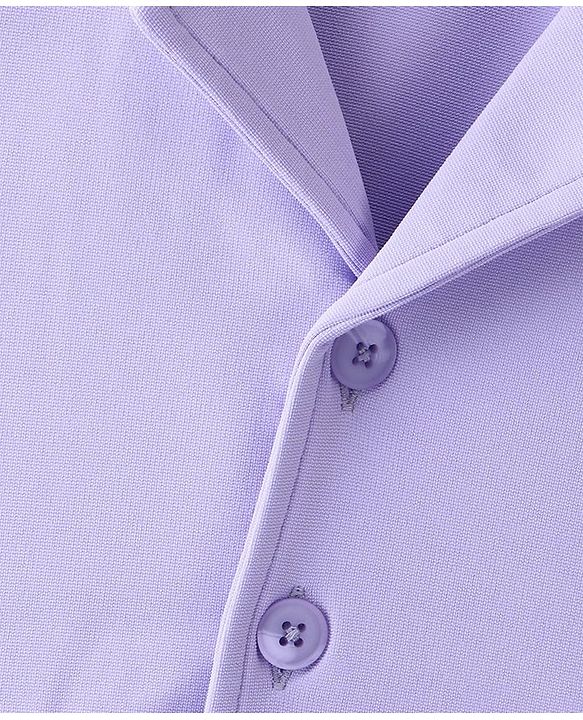 Babyhug Half Sleeves Party  Romper with Belt Solid Colour - Lavender