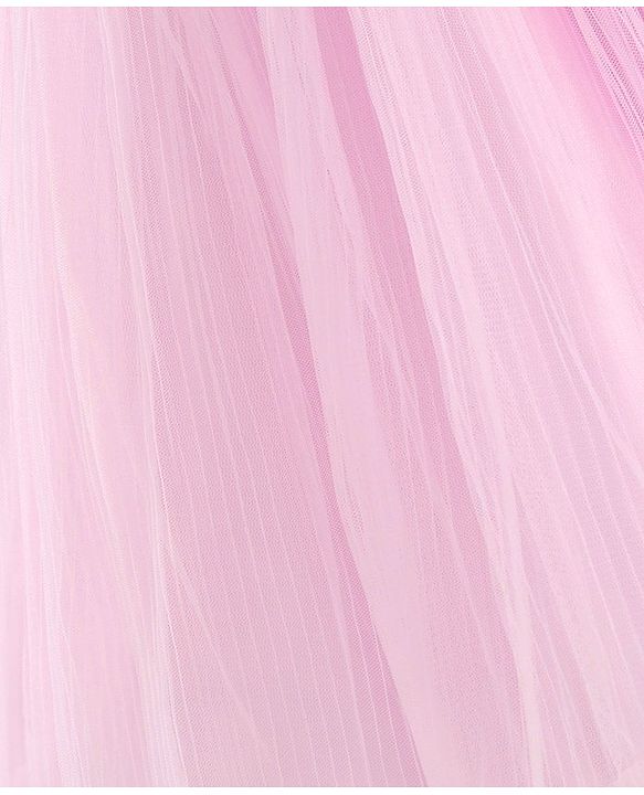 Babyhug Half Sleeves  Fit & Flare Party Frock with Bow Applique - Pink
