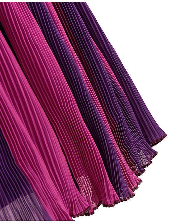 Babyhug Woven Sleeveless Textured Party Dress with Floral Applique -Purple