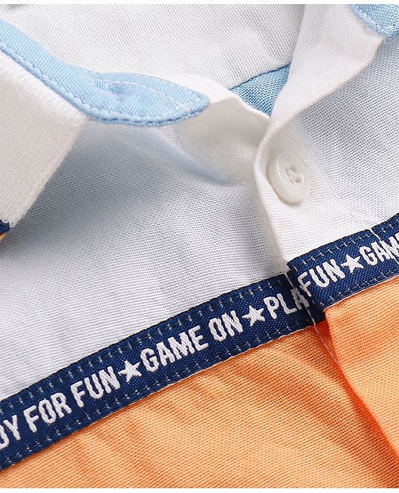 Babyhug Cotton Woven Half Sleeve Regular Rib Collar Solid Shirt- Multicolour