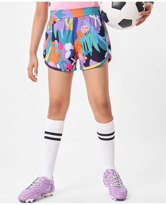 Pine Active Super Stretch Athletic Shorts Abstract Print - Multicolour