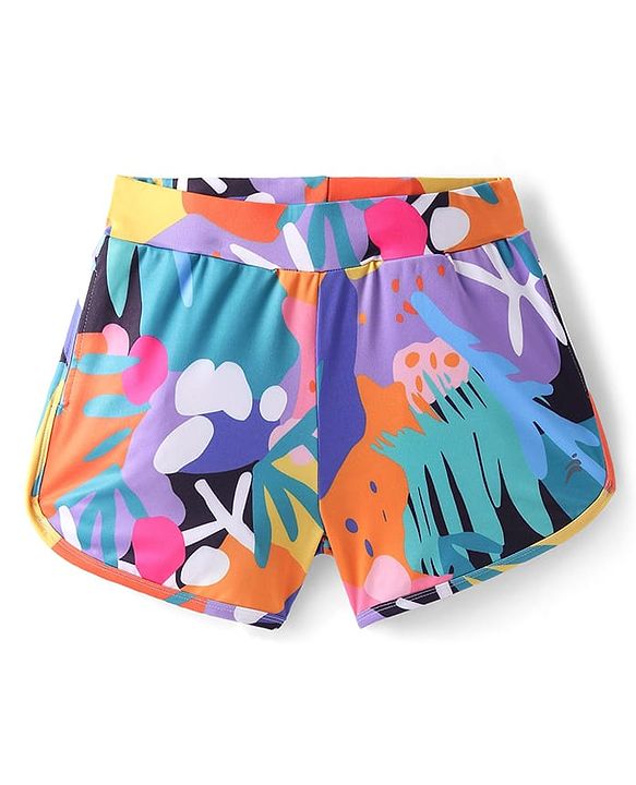 Pine Active Super Stretch Athletic Shorts Abstract Print - Multicolour