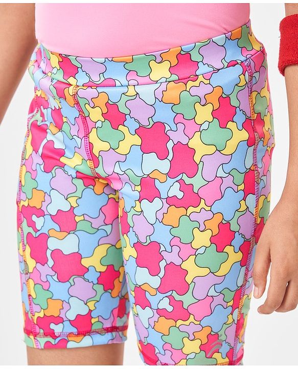 Pine Active Super Stretch Cycling Shorts Abstract Print - Multicolour