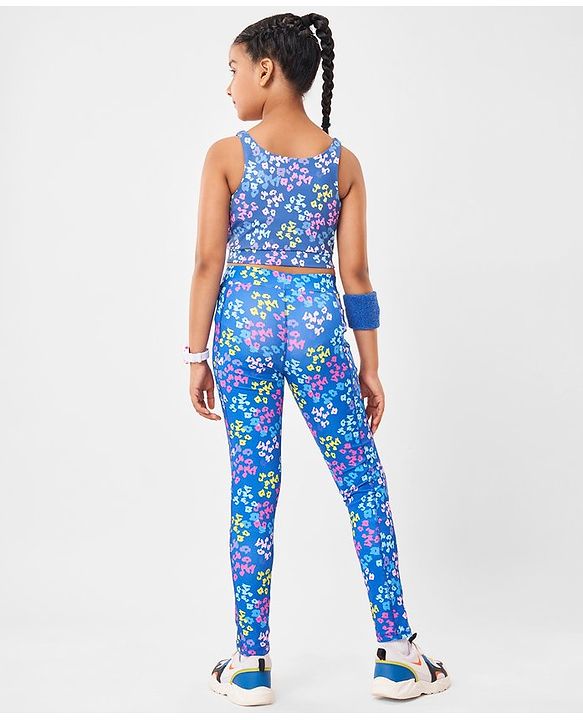 Pine Active Sleeveless  Super Stretchable Sports Bra with Cheetah Theme Print - Multicolour
