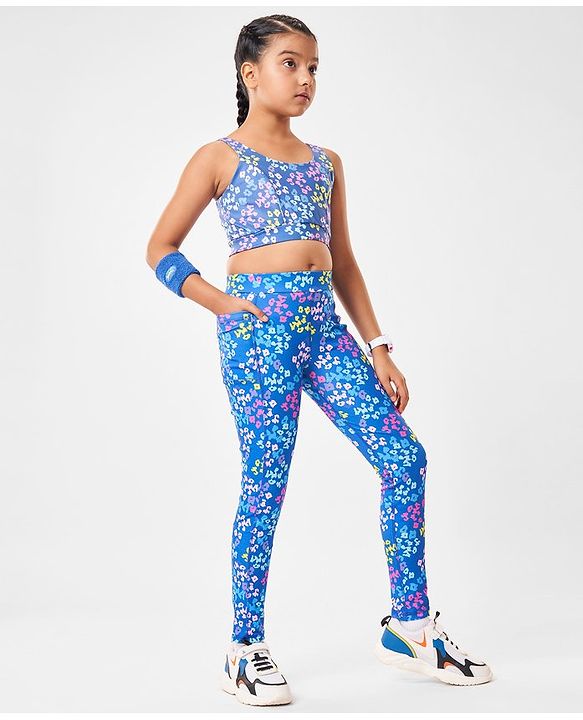 Pine Active Sleeveless  Super Stretchable Sports Bra with Cheetah Theme Print - Multicolour