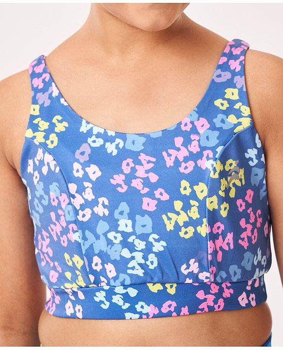 Pine Active Sleeveless  Super Stretchable Sports Bra with Cheetah Theme Print - Multicolour