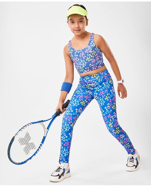 Pine Active Sleeveless  Super Stretchable Sports Bra with Cheetah Theme Print - Multicolour