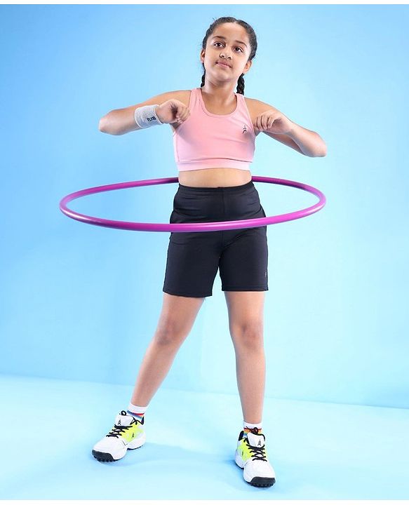 Pine Active Sleeveless Super Stretchable Sports Bra with Logo Print - Pink
