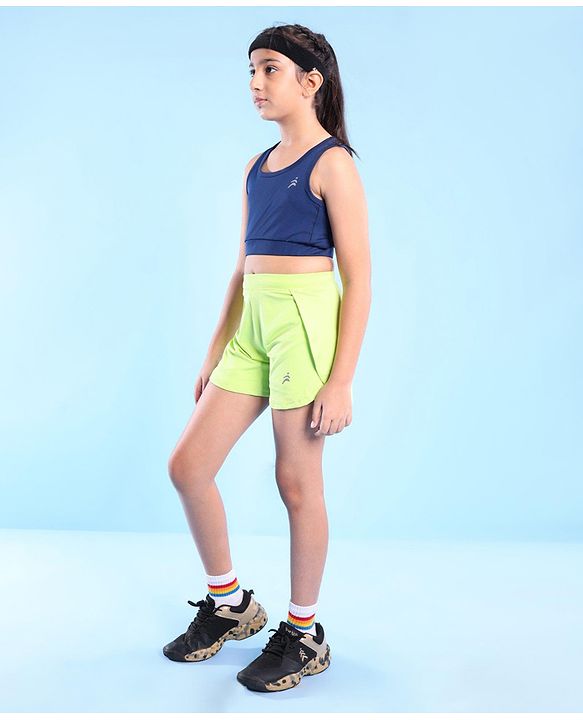 Pine Active Knit Sleeveless Super Stretch Sports Bra Solid - Navy Blue