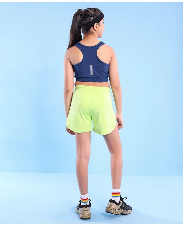 Pine Active Knit Sleeveless Super Stretch Sports Bra Solid - Navy Blue