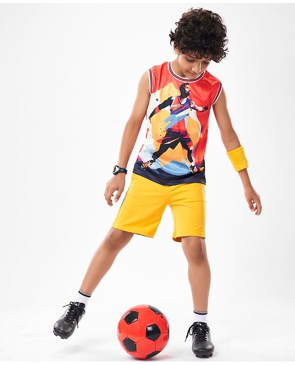 Pine Active Sleeveless Printed Basketball T-Shirt - Multicolour