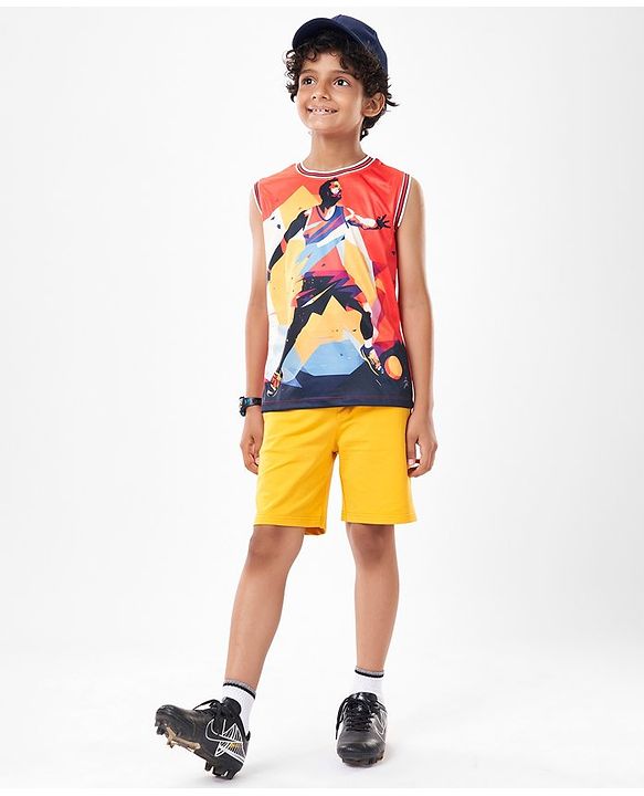 Pine Active Sleeveless Printed Basketball T-Shirt - Multicolour