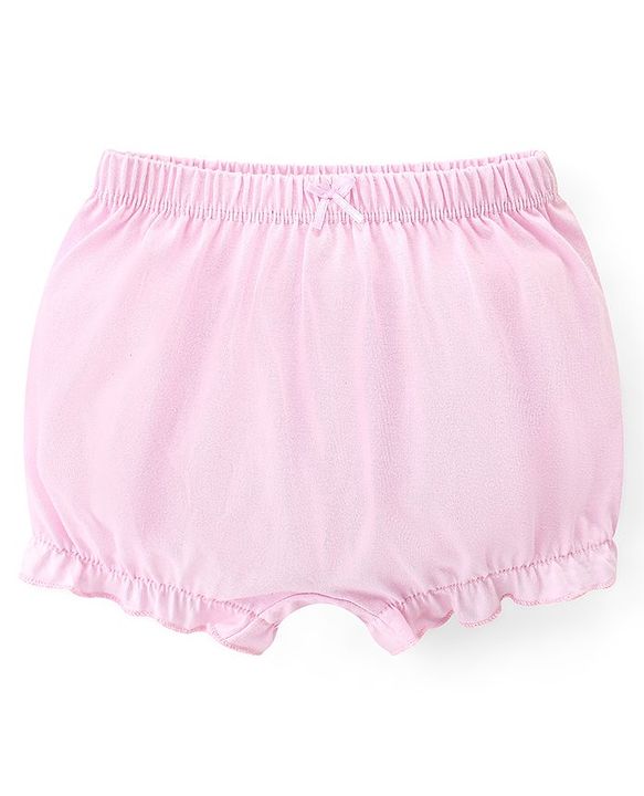Babyhug 100% Cotton Knit Solid Bloomers Pack of 3 - Multicolour