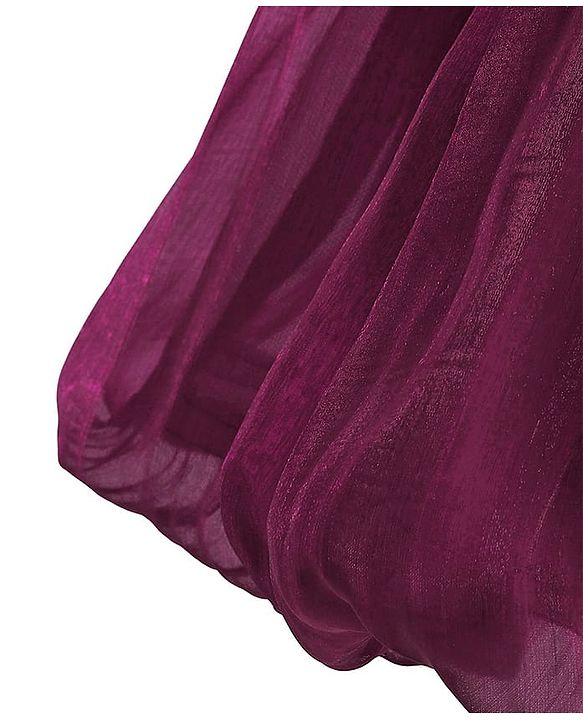 Babyhug Woven Sleeveless Fit and Flare Balloon Party Dress with Floral Corsage & Sequins Detailing  - Aubergine