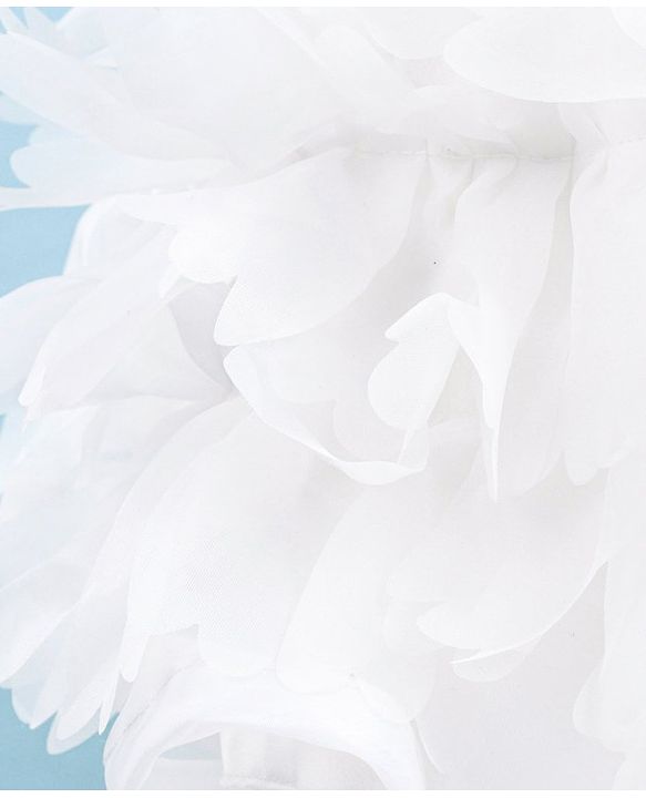 Babyhug Woven Sleeveless Fit and Flare Sequinned Yoke Frill Party Dress - Off White