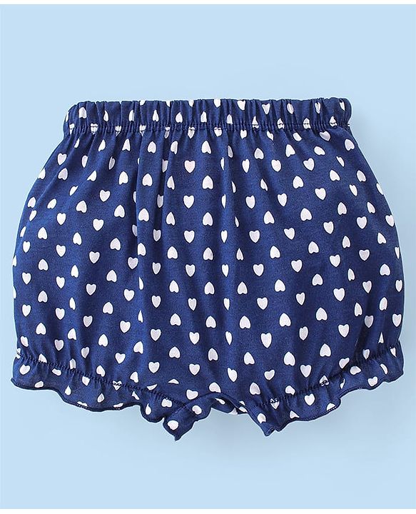 Babyhug 100% Cotton Knit Heart Printed Bloomers Pack of 3 - Multicolour