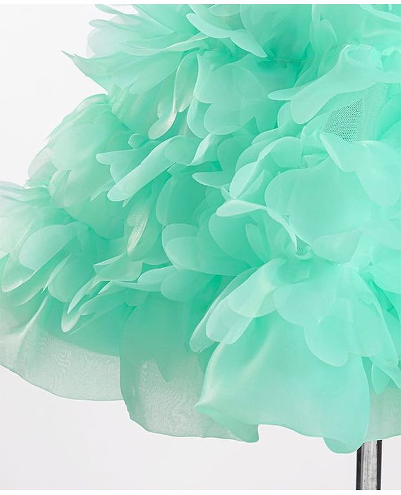 Babyhug Woven Sleeveless Party Wear Fit and Flare Sequinned Ruffled Dress - Mint Green