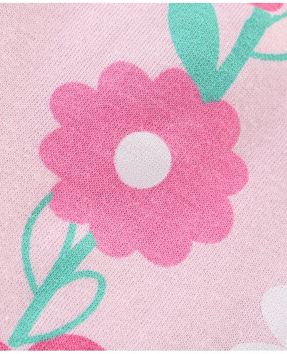 Babyhug 100% Cotton Knit Sleeveless Antibacterial Slips With Floral Print Pack of 3 - Multicolor